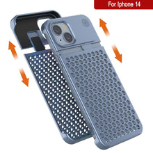 Cargar imagen en el visor de la galería, PunkCase para iPhone 14 Carcasa de aleación de aluminio [Serie Fortifier Extreme] Cubierta ultra resistente [Azul]
