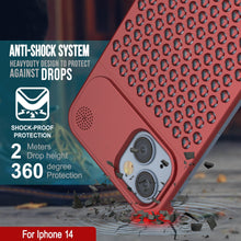 Load image into Gallery viewer, PunkCase para iPhone 14 Funda de Aleación de Aluminio [Serie Fortifier Extreme] Cubierta Ultra Duradera [Roja]
