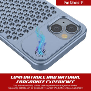 PunkCase para iPhone 14 Carcasa de aleación de aluminio [Serie Fortifier Extreme] Cubierta ultra resistente [Azul]