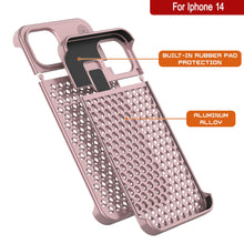 Load image into Gallery viewer, PunkCase para iPhone 14 Funda de Aleación de Aluminio [Serie Fortifier Extreme] Cubierta Ultra Resistente [Oro Rosa]
