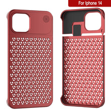Load image into Gallery viewer, PunkCase para iPhone 14 Funda de Aleación de Aluminio [Serie Fortifier Extreme] Cubierta Ultra Duradera [Roja]
