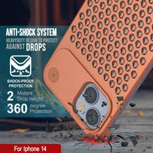 Load image into Gallery viewer, PunkCase para iPhone 14 Funda de aleación de aluminio [Serie Fortifier Extreme] Cubierta ultra resistente [Naranja]
