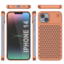 Load image into Gallery viewer, PunkCase para iPhone 14 Funda de aleación de aluminio [Serie Fortifier Extreme] Cubierta ultra resistente [Naranja]
