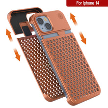 Load image into Gallery viewer, PunkCase para iPhone 14 Funda de aleación de aluminio [Serie Fortifier Extreme] Cubierta ultra resistente [Naranja]
