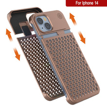 Cargar imagen en el visor de la galería, PunkCase para iPhone 14 Carcasa de aleación de aluminio [Serie Fortifier Extreme] Cubierta ultra resistente [Bronce]
