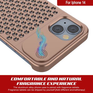 PunkCase para iPhone 14 Carcasa de aleación de aluminio [Serie Fortifier Extreme] Cubierta ultra resistente [Bronce]