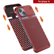 Load image into Gallery viewer, PunkCase para iPhone 14 Funda de Aleación de Aluminio [Serie Fortifier Extreme] Cubierta Ultra Duradera [Roja]
