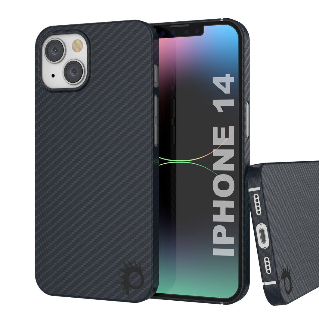 Funda de Carbono Punkcase para iPhone 14 [Serie AramidShield] Ultradelgada y Ligera de Kevlar.