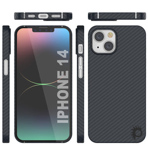 Funda de Carbono Punkcase para iPhone 14 [Serie AramidShield] Ultradelgada y Ligera de Kevlar.