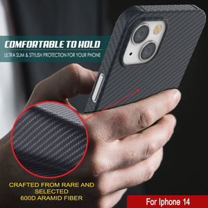 Funda de Carbono Punkcase para iPhone 14 [Serie AramidShield] Ultradelgada y Ligera de Kevlar.