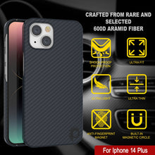 Load image into Gallery viewer, Funda de fibra de carbono Punkcase para iPhone 14 Plus [Serie Aramid MagShield] Ultra delgada.
