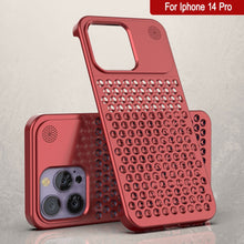 Load image into Gallery viewer, PunkCase para iPhone 14 Pro Funda de Aleación de Aluminio [Serie Fortifier Extreme] Cubierta Ultra Duradera [Rojo]
