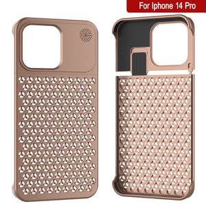 PunkCase para iPhone 14 Pro - Funda de aleación de aluminio [Serie Fortifier Extreme] - Cubierta ultra resistente [Bronce]