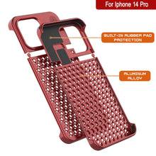 Load image into Gallery viewer, PunkCase para iPhone 14 Pro Funda de Aleación de Aluminio [Serie Fortifier Extreme] Cubierta Ultra Duradera [Rojo]
