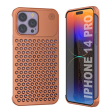 Load image into Gallery viewer, PunkCase para iPhone 14 Pro Funda de Aleación de Aluminio [Serie Fortifier Extreme] Cubierta Ultra Duradera [Naranja]
