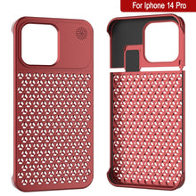 Load image into Gallery viewer, PunkCase para iPhone 14 Pro Funda de Aleación de Aluminio [Serie Fortifier Extreme] Cubierta Ultra Duradera [Rojo]
