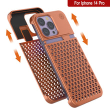 Load image into Gallery viewer, PunkCase para iPhone 14 Pro Funda de Aleación de Aluminio [Serie Fortifier Extreme] Cubierta Ultra Duradera [Naranja]
