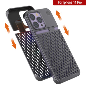 PunkCase para iPhone 14 Pro - Funda de aleación de aluminio [Serie Fortifier Extreme] Cubierta ultra resistente [Gris]