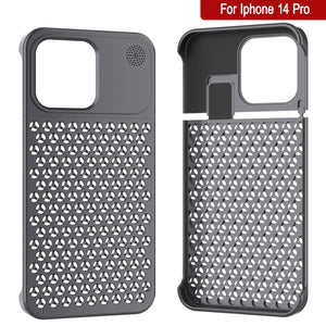 PunkCase para iPhone 14 Pro - Funda de aleación de aluminio [Serie Fortifier Extreme] Cubierta ultra resistente [Gris]