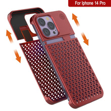 Load image into Gallery viewer, PunkCase para iPhone 14 Pro Funda de Aleación de Aluminio [Serie Fortifier Extreme] Cubierta Ultra Duradera [Rojo]
