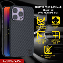 Cargar imagen en el visor de la galería, Funda de fibra de carbono Punkcase para iPhone 14 Pro [Serie AramidShield] ultra delgada y ligera de Kevlar.
