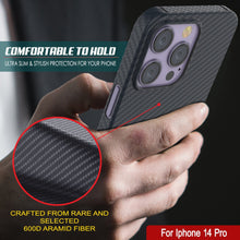 Cargar imagen en el visor de la galería, Funda de fibra de carbono Punkcase para iPhone 14 Pro [Serie AramidShield] ultra delgada y ligera de Kevlar.
