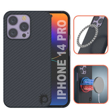 Cargar imagen en el visor de la galería, Carcasa de fibra de carbono Punkcase para iPhone 14 Pro [Serie Aramid MagShield] Ultra delgada.
