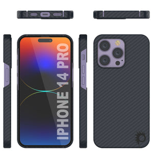 Carcasa de fibra de carbono Punkcase para iPhone 14 Pro [Serie Aramid MagShield] Ultra delgada.