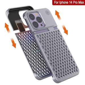 Carcasa de aleación de aluminio PunkCase para iPhone 14 Pro Max [Serie Fortifier Extreme] Cubierta ultra resistente [Plata]