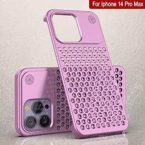 PunkCase para iPhone 14 Pro Max Funda de aleación de aluminio [Serie Fortifier Extreme] Cubierta ultra resistente [Rosa]