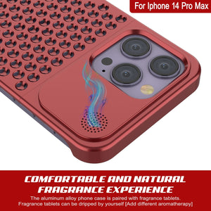 PunkCase para iPhone 14 Pro Max, Funda de aleación de Aluminio [Serie Fortifier Extreme] Cubierta Ultra Resistente [Rojo]