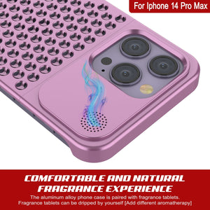 PunkCase para iPhone 14 Pro Max Funda de aleación de aluminio [Serie Fortifier Extreme] Cubierta ultra resistente [Rosa]