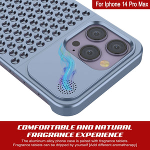 Funda PunkCase de aluminio para iPhone 14 Pro Max [Serie Fortifier Extreme] Cubierta ultra resistente [Azul]