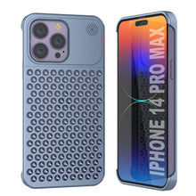 Cargar imagen en el visor de la galería, Funda PunkCase de aluminio para iPhone 14 Pro Max [Serie Fortifier Extreme] Cubierta ultra resistente [Azul]
