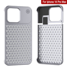 Cargar imagen en el visor de la galería, Carcasa de aleación de aluminio PunkCase para iPhone 14 Pro Max [Serie Fortifier Extreme] Cubierta ultra resistente [Plata]
