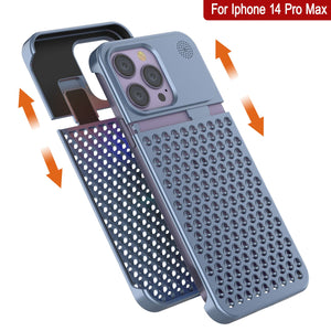 Funda PunkCase de aluminio para iPhone 14 Pro Max [Serie Fortifier Extreme] Cubierta ultra resistente [Azul]