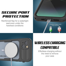 Cargar imagen en el visor de la galería, Funda impermeable para iPhone 14 [Serie Alpine 2.0] [Ajuste delgado] [Certificación IP68] [Resistente a los golpes] [Negro]
