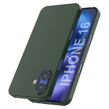 Load image into Gallery viewer, Funda Punkcase de fibra de carbono para iPhone 16 [Serie AramidShield] Kevlar ultradelgada y ligera [Verde]
