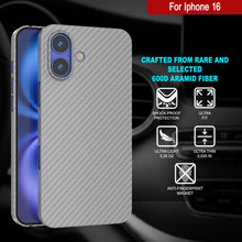 Load image into Gallery viewer, Funda Punkcase de fibra de carbono para iPhone 16 [Serie AramidShield], ultradelgada y ligera, de Kevlar [blanca]
