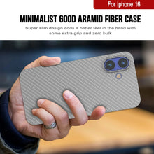 Load image into Gallery viewer, Funda Punkcase de fibra de carbono para iPhone 16 [Serie AramidShield], ultradelgada y ligera, de Kevlar [blanca]
