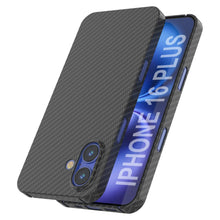 Cargar imagen en el visor de la galería, Funda Punkcase de fibra de carbono para iPhone 16 Plus [Serie AramidShield], ultradelgada y ligera, de Kevlar [negra]
