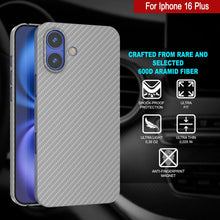 Load image into Gallery viewer, Funda Punkcase de fibra de carbono para iPhone 16 Plus [Serie AramidShield], ultradelgada y ligera, de Kevlar [blanca]
