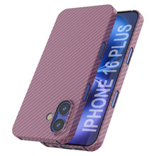 Cargar imagen en el visor de la galería, Funda Punkcase de fibra de carbono para iPhone 16 Plus [Serie AramidShield], ultradelgada y ligera, de Kevlar [rosa]
