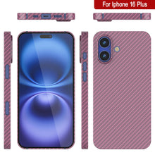 Cargar imagen en el visor de la galería, Funda Punkcase de fibra de carbono para iPhone 16 Plus [Serie AramidShield], ultradelgada y ligera, de Kevlar [rosa]
