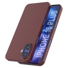 Cargar imagen en el visor de la galería, Funda Punkcase de fibra de carbono para iPhone 16 Plus [Serie AramidShield], ultradelgada y ligera, de Kevlar [roja]
