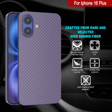 Load image into Gallery viewer, Funda Punkcase de fibra de carbono para iPhone 16 Plus [Serie AramidShield], ultradelgada y ligera, de Kevlar [lila]
