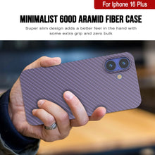 Load image into Gallery viewer, Funda Punkcase de fibra de carbono para iPhone 16 Plus [Serie AramidShield], ultradelgada y ligera, de Kevlar [lila]
