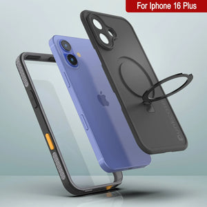 Funda impermeable para iPhone 16 Plus [Serie Kickstud 2.0] Cubierta protectora IP68 con protector de pantalla y soporte [gris]