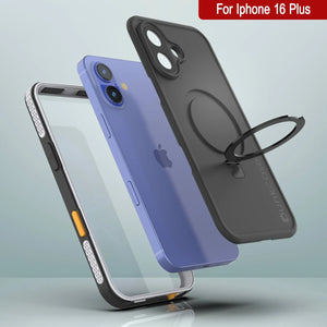 Funda impermeable para iPhone 16 Plus [Serie Kickstud 2.0] Cubierta protectora IP68 con protector de pantalla y soporte [Blanco]