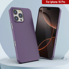 Load image into Gallery viewer, Funda Punkcase de fibra de carbono para iPhone 16 Pro [Serie AramidShield] Kevlar ultradelgada y ligera [púrpura]
